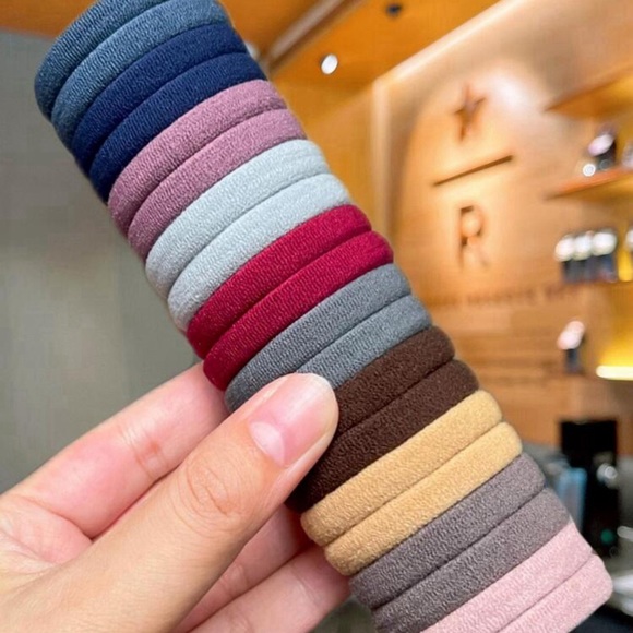20pcs/set Seamless Random Color Elastic Hair Ties For Women - Picture 7 of 7
